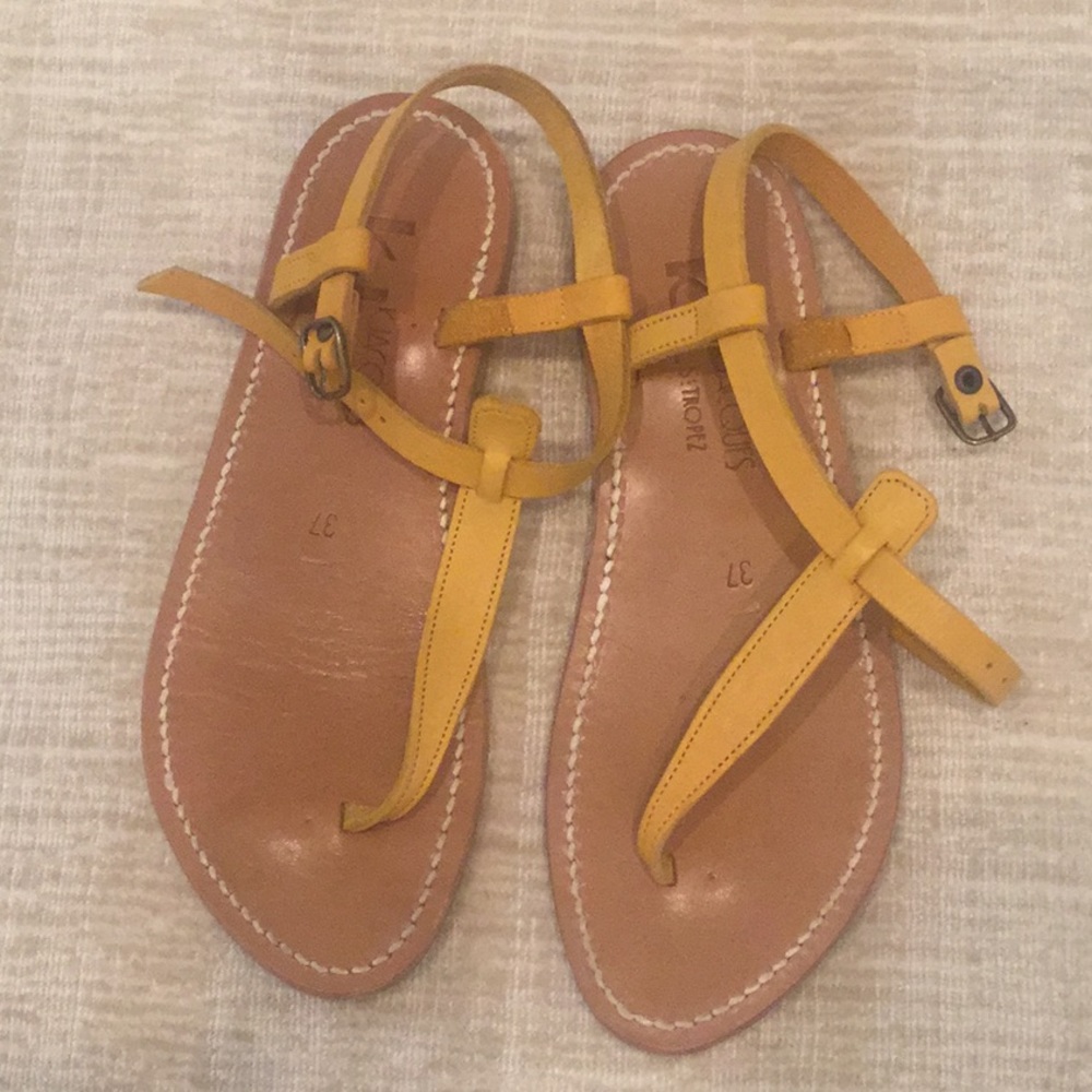 K Jacques yellow sandal